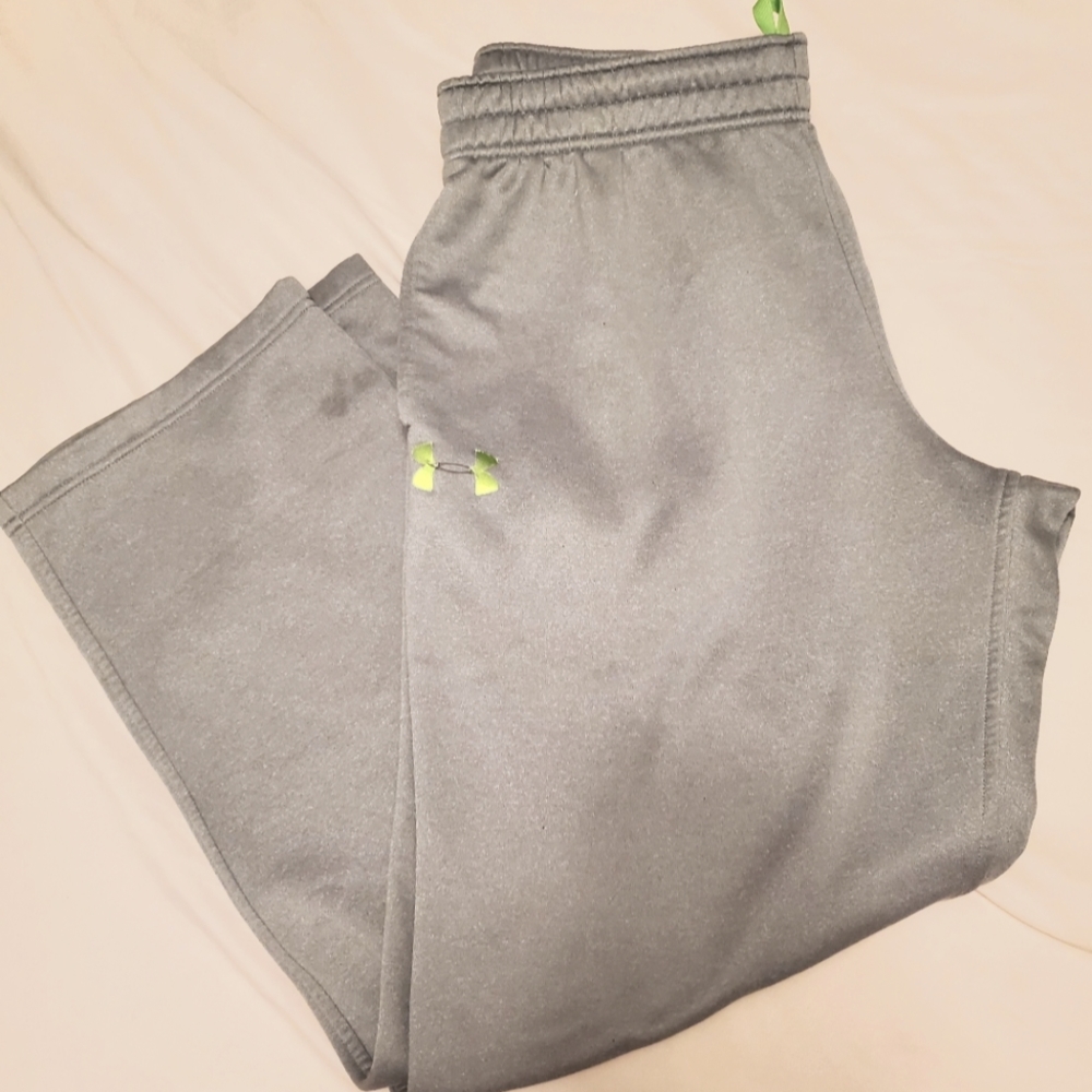 Men's XL Under Armour Athletic Sweatpants Grey/Green Accents